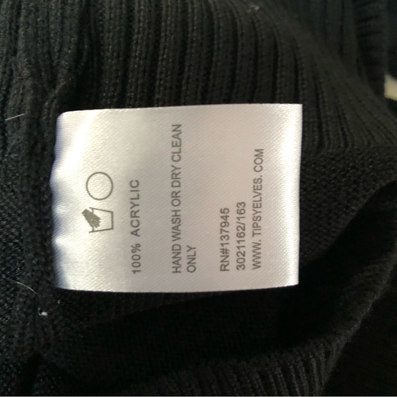 Tipsy Elves black knit silver and gold string lights size M NWT shimmer shine - Picture 8 of 15